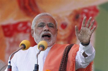 - Narendra Modi addresses a rally in Agra, Uttar Pradesh. (Image Courtesy - Reuters)